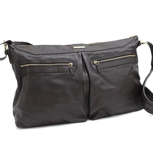 👜 Gucci Leather Weekender Messenger Bag XL Crossbody Travel Tote - Picture 2 of 13